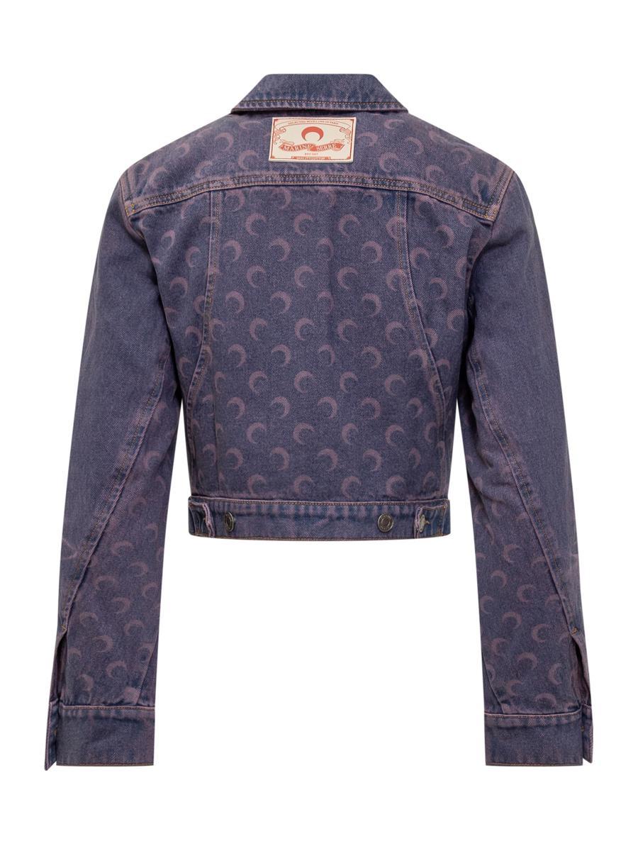 Marine Serre Moon Denim Cropped Jacket