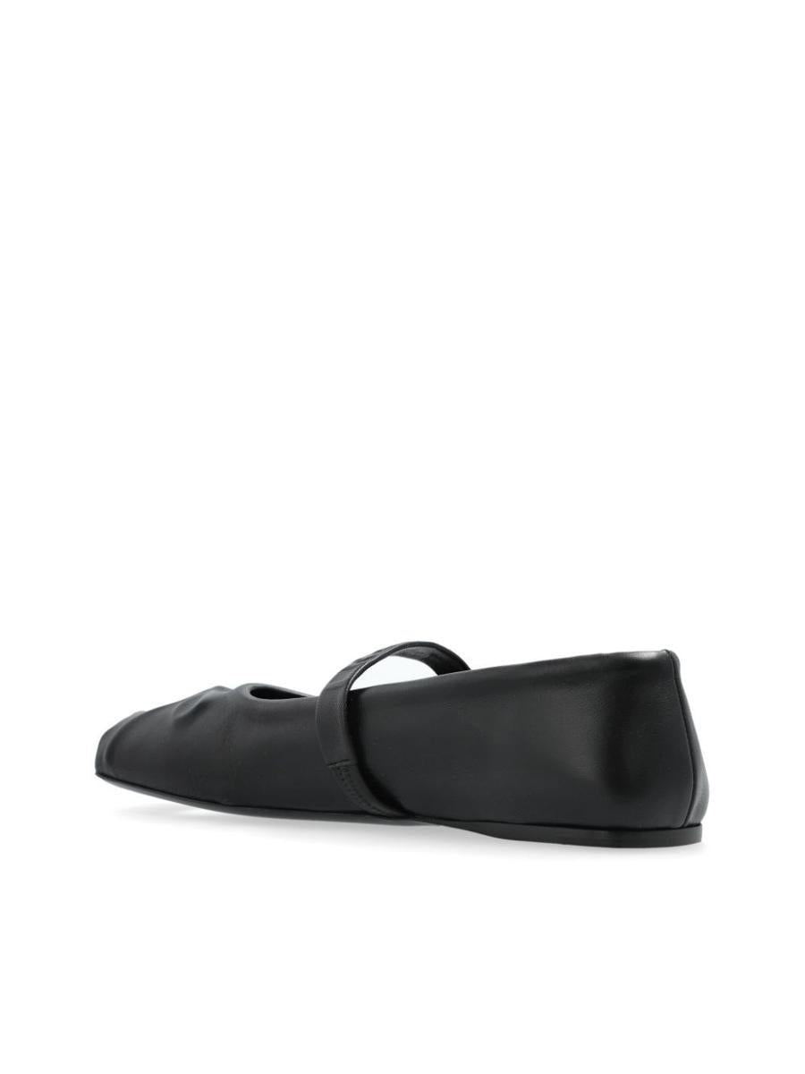 Marni Black Ballerinas With Embossed Bow Detail On The Front In Leather Woman In Black