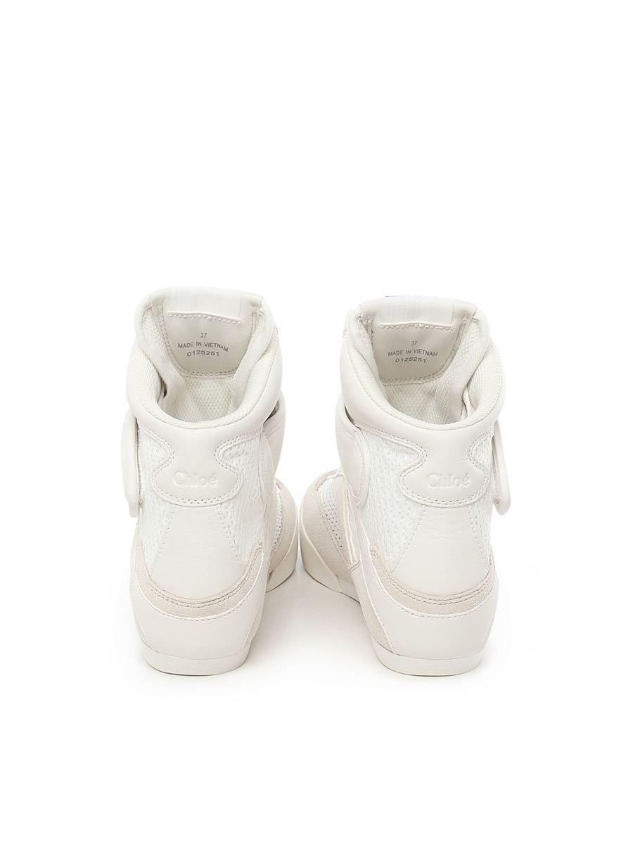 Chloé High-top Sneakers Featuring Mesh Panels In Cloudy Cream