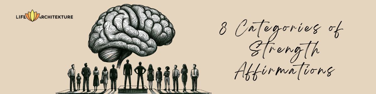 Illustration of 14 people discussing about the power of affirmations and changes in brain