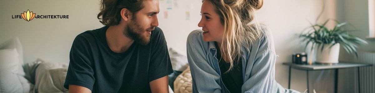 a couple having conversation about their feelings and emotions