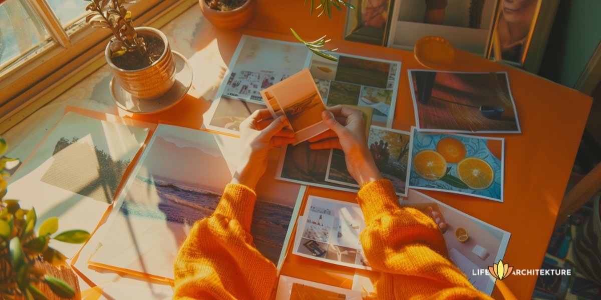 Person creating a vision board of their dream life, the kind of life they want