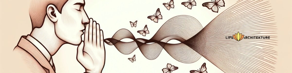 illustration of waves and butterfly coming out someone mouth representing empathy communication