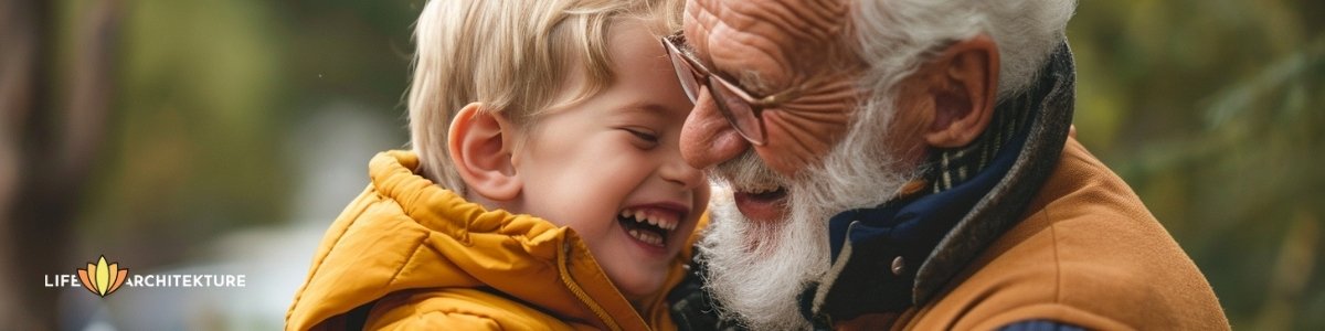 Ein Großvater und sein Enkel teilen die Bindung der bedingungslosen Liebe