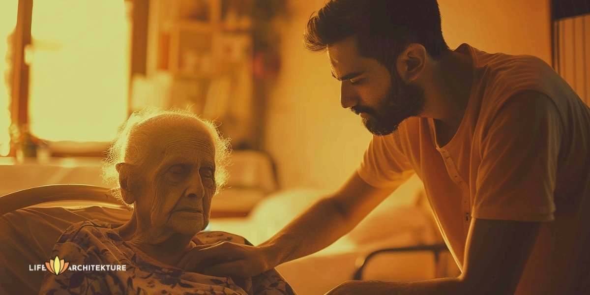 Een man die in een bejaardentehuis werkt en oude mensen helpt zonder verwachtingen