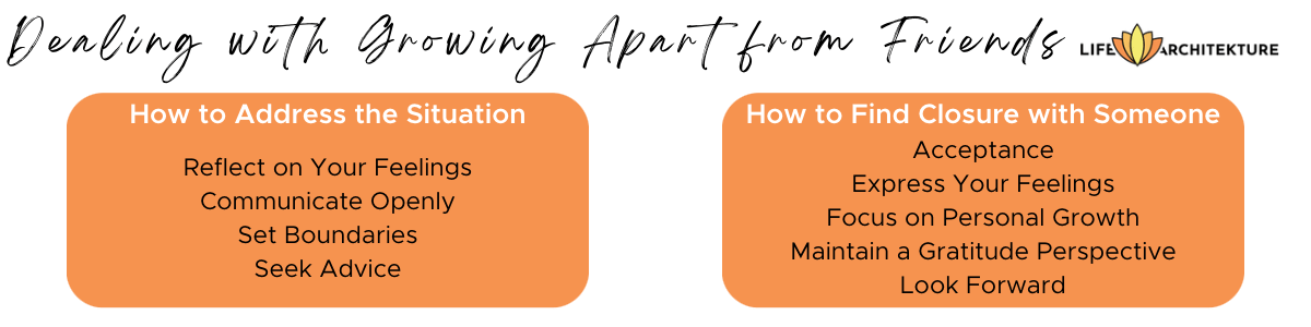 infographic related to dealing with growing apart from friends
