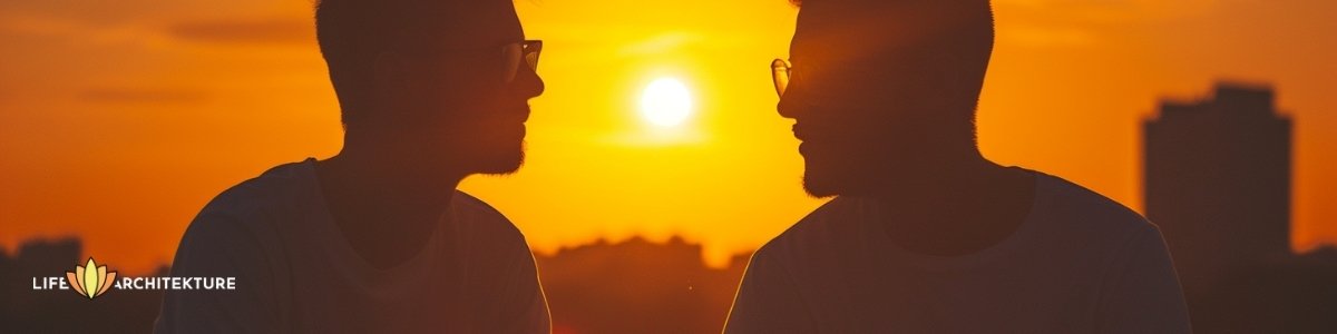 zwei männliche Freunde diskutieren über ihre Probleme