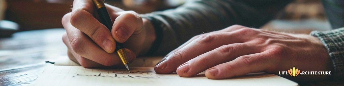 un homme qui apprend à écrire pour la première fois