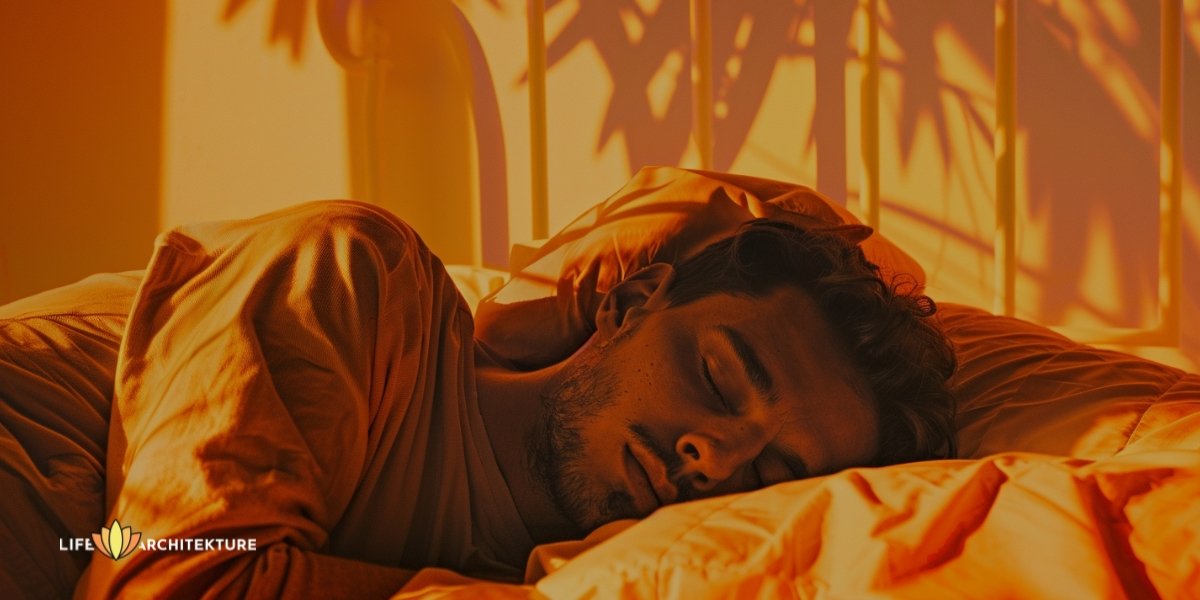 Hombre durmiendo profundamente manifestando su sueño usando el método de la almohada