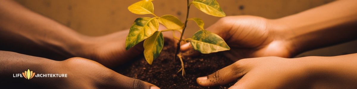 people coming together to plant trees to save environment