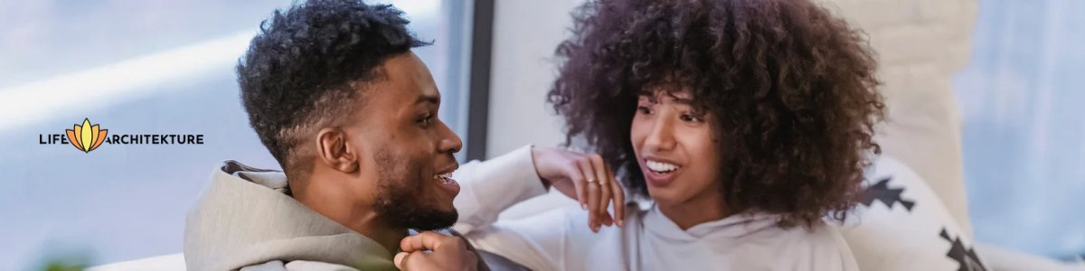 man and woman discussing and sharing thoughts