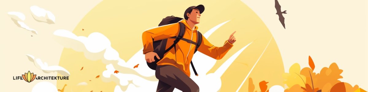 Vector illustration of a man going on a new adventure