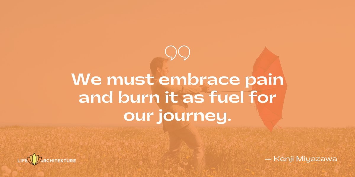 We must embrace pain and burn it as fuel for our journey Kenji Miyazawa Keep Going Quotes