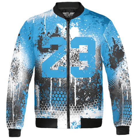 Powder-Blue-9s-Jacket-Match-23-Painted-Graffiti