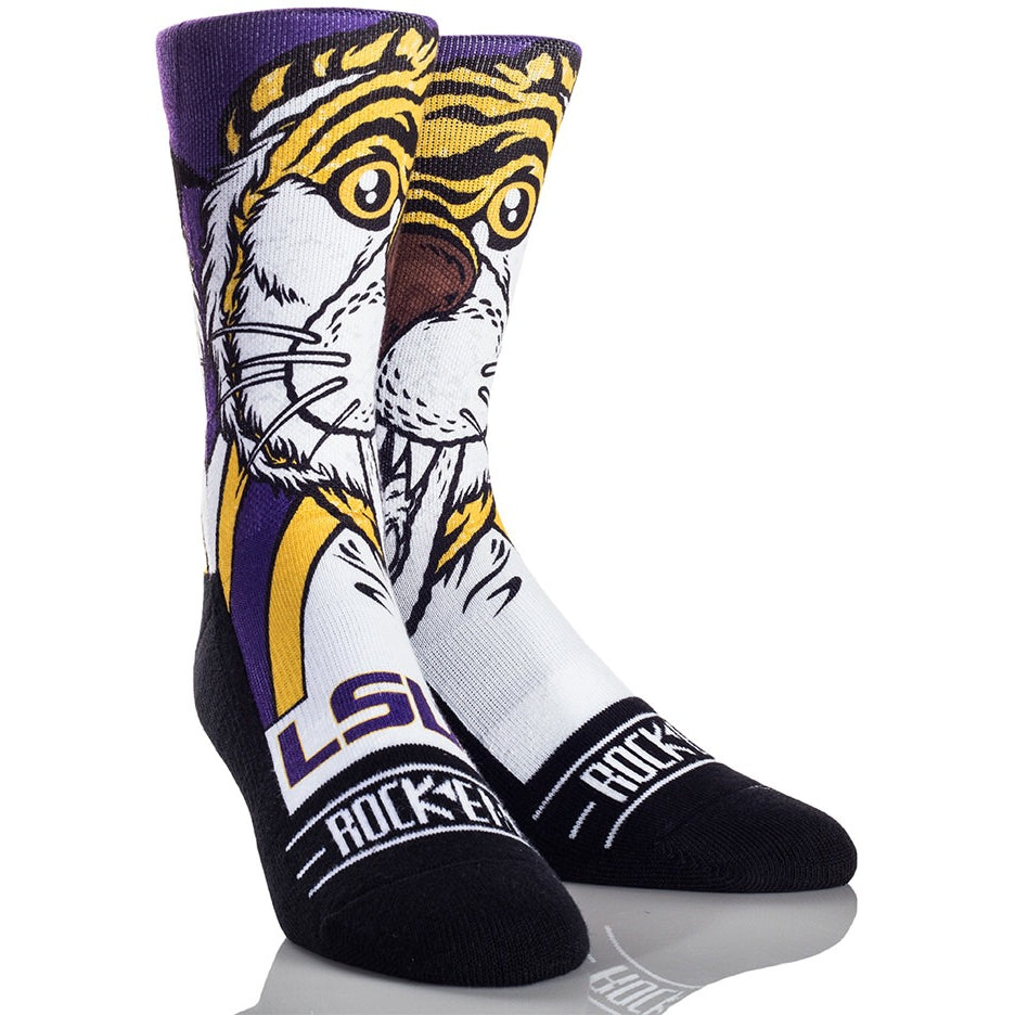 LSU Tigers Strideline Tiger Stripe Performance Crew Socks - Purple —  Bengals & Bandits