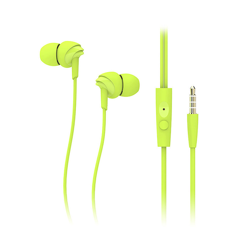 green headphones