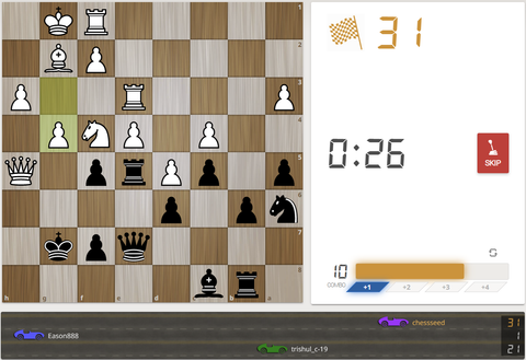 Example of Puzzle rush game on lichess.com - Chess Seed Blogs