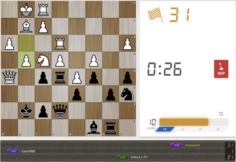 Example of a puzzle race on lichess.org