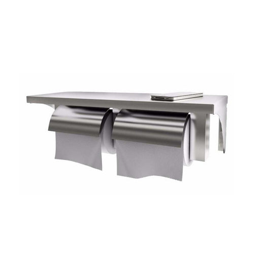 Dolphy Stainless Steel Brushed Toilet Roll Holder with Cover