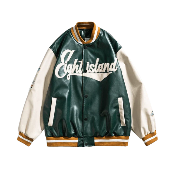 Green/White Medaigual Varsity Jacket - Jackets Masters