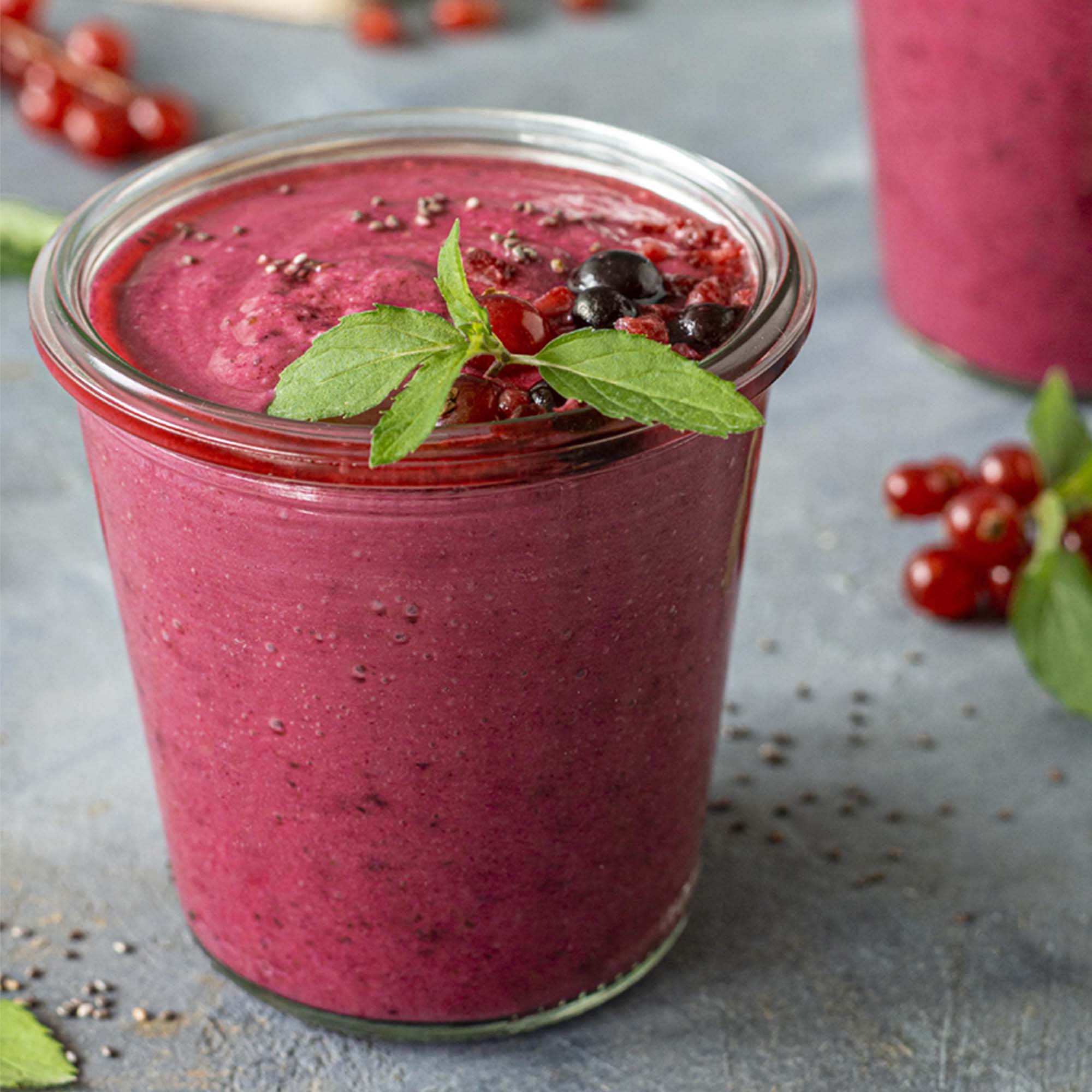 Berry Booster Smoothie with Chia and Mint