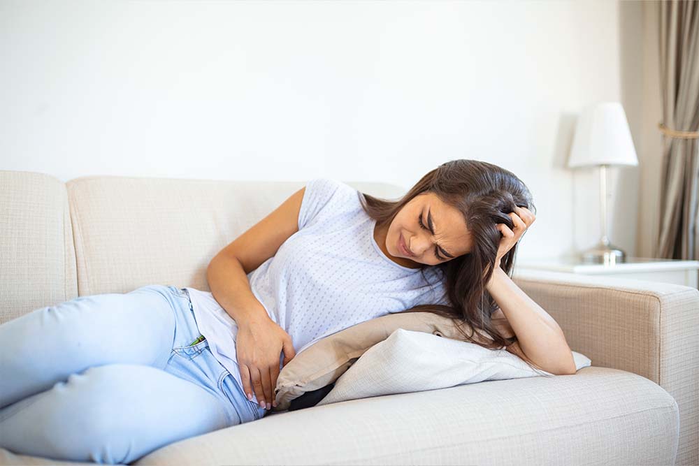 Women with period pain