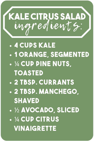 Kale Citrus Salad ingredients