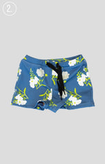 mini boy's euro shorts in blue floral