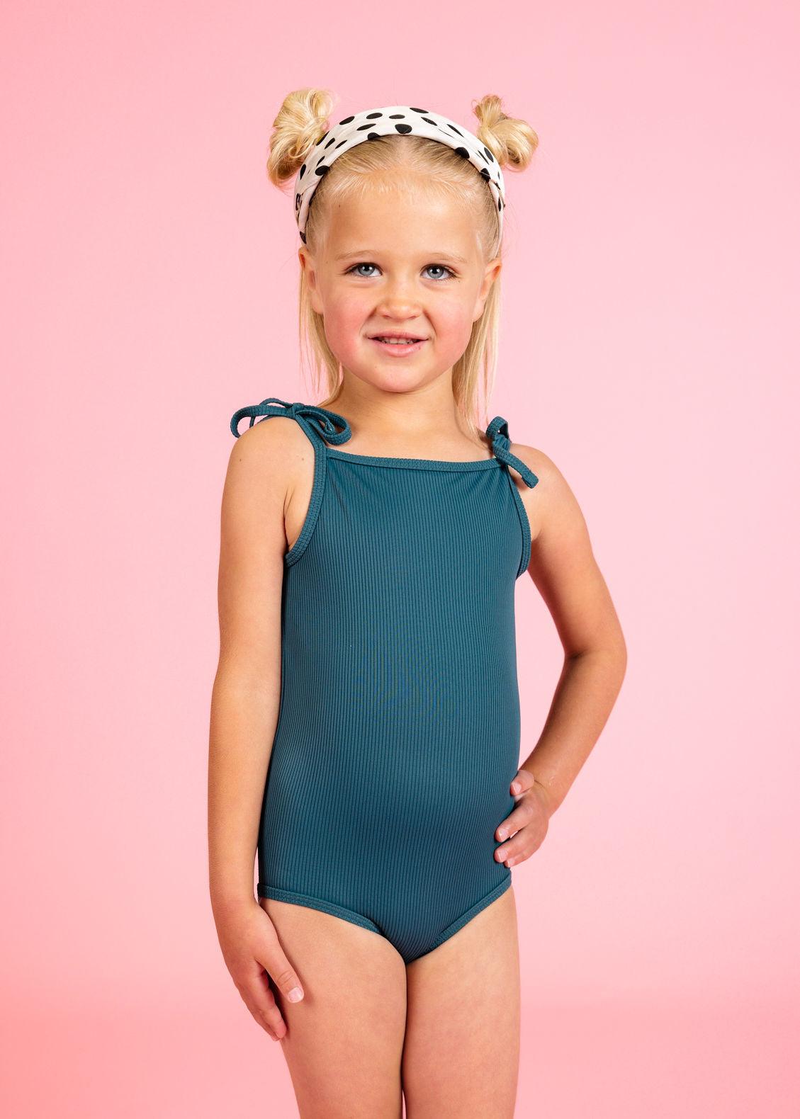 Youth Simply One-Piece  Ribbed Midnight Teal – Kortni Jeane