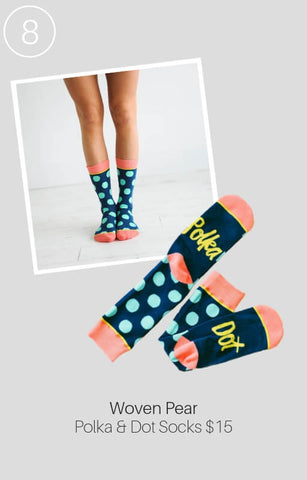 woven pear polka dot socks