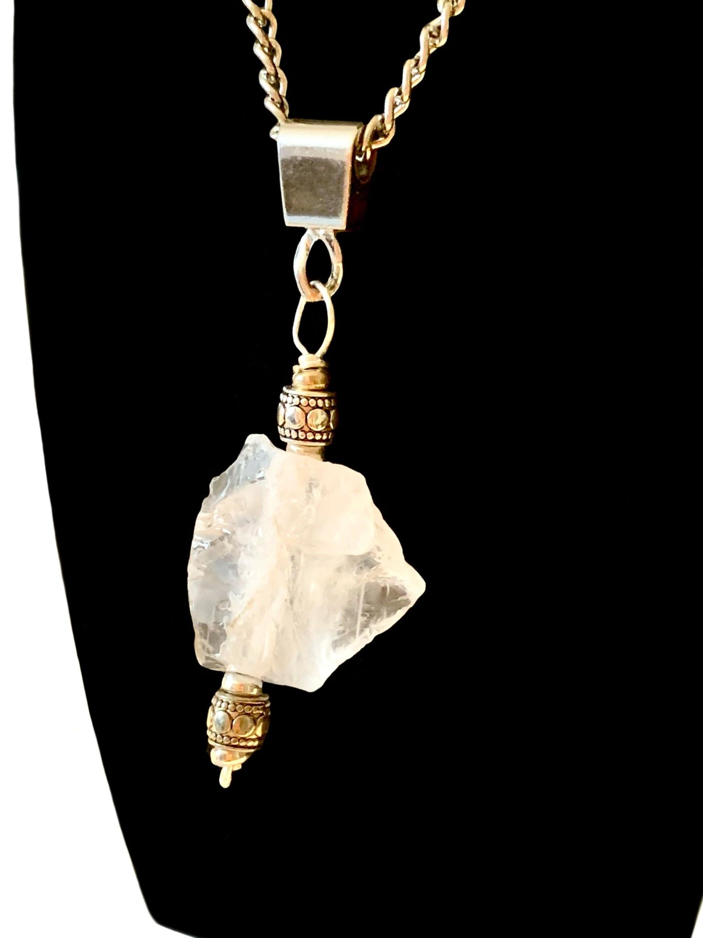 Reiki Healing Jewelry Natural Stone Pendant Wire Wrap Hexagonal Bullet  Amethysts Quartz Crystal Necklace Pendulum Chakra Pendulo