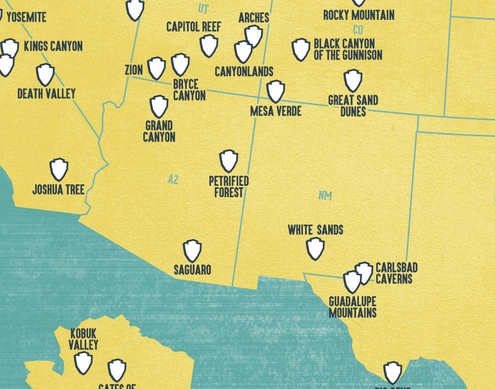 Us National Parks Map 11x14 Print Best Maps Ever
