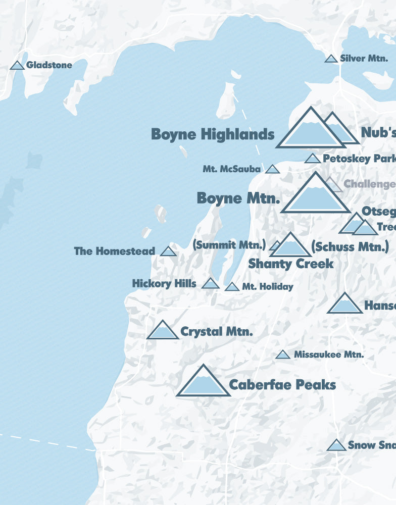 Michigan Ski Resorts Map Print Best Maps Ever