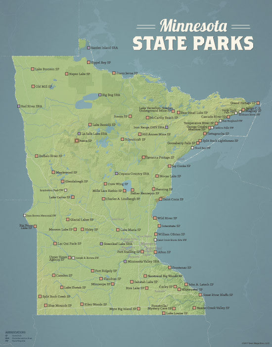 map of mn state parks Minnesota State Parks Map 11x14 Print Best Maps Ever map of mn state parks