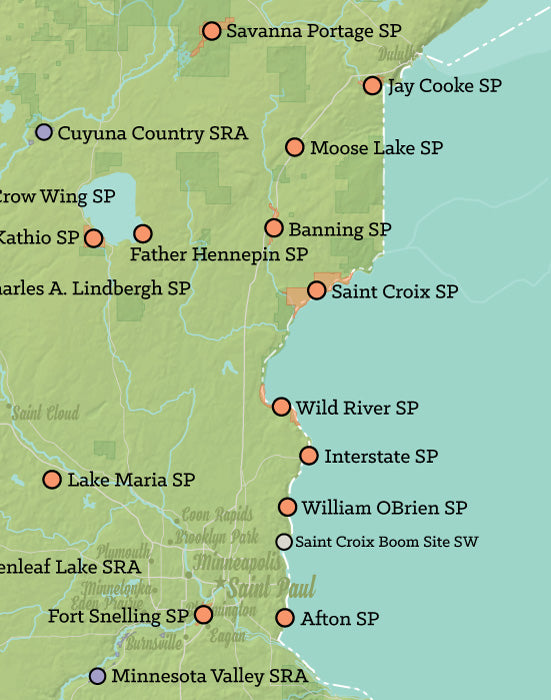 Mn State Park Map Color 2018 7102