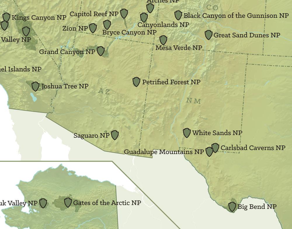 us national parks map 11x14 print best maps ever