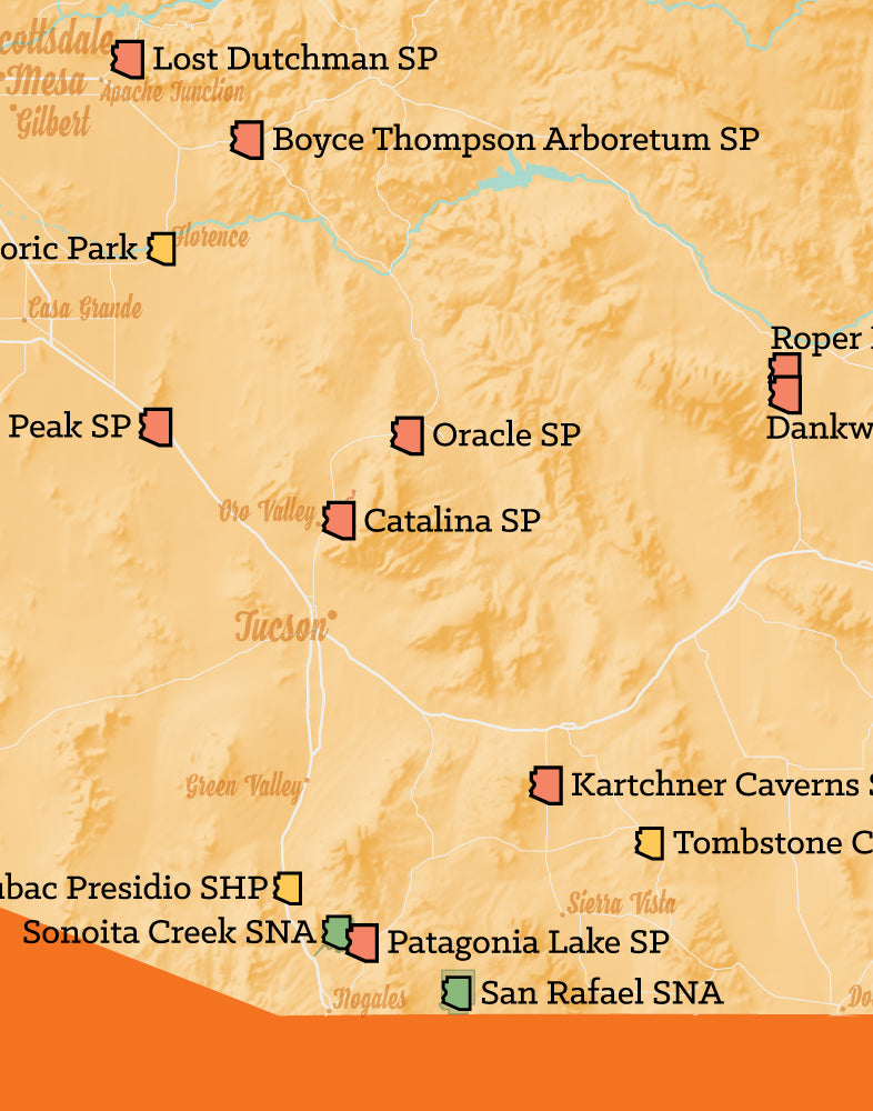 0125 Arizona State Parks Map Print Cream Orange 2 ?v=1566056985