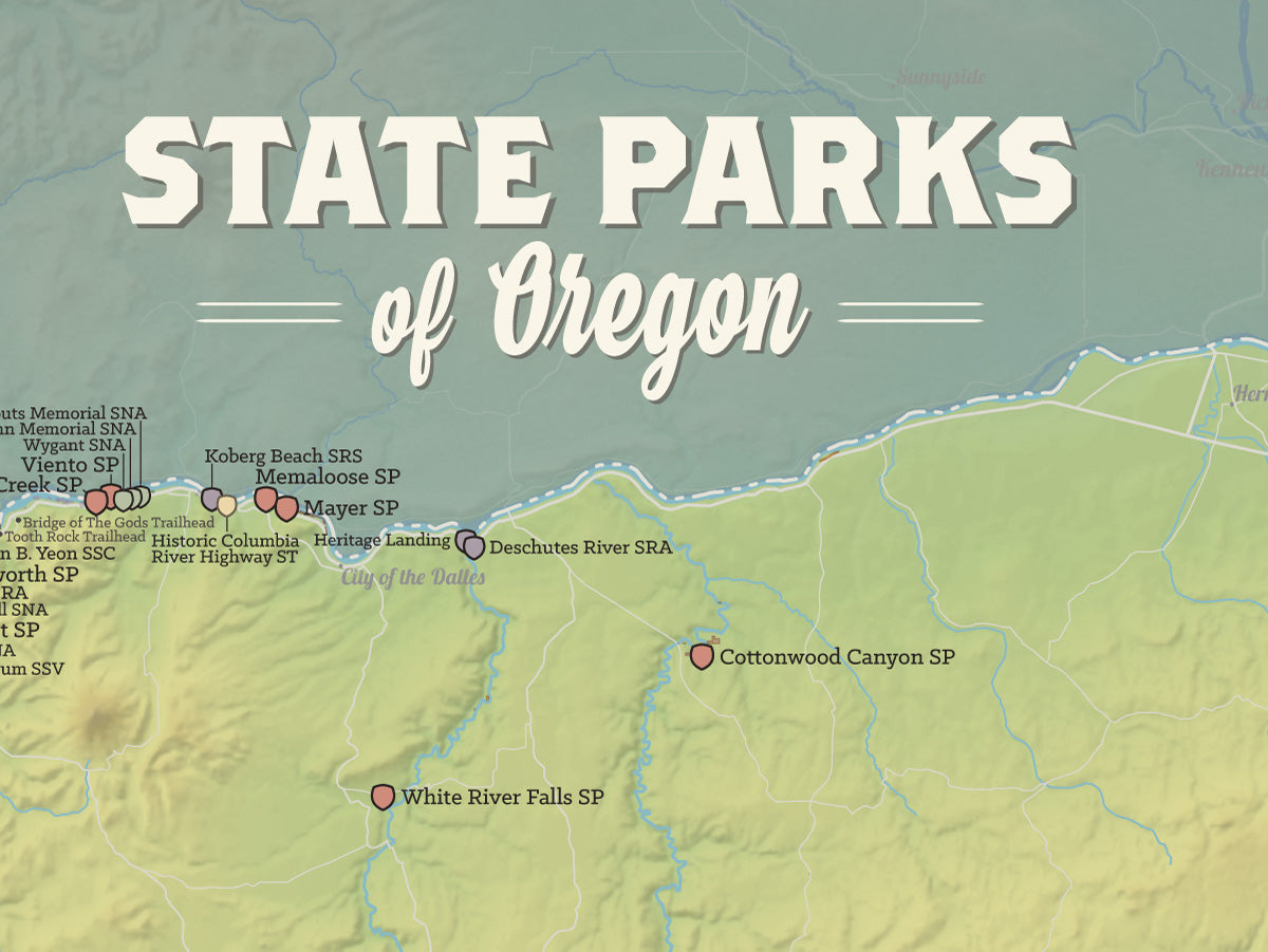 Oregon State Parks Map 18x24 Poster Best Maps Ever