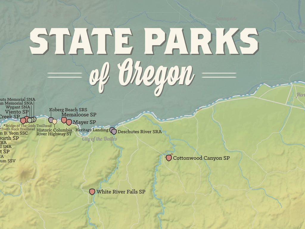 Oregon State Parks Map 18x24 Poster - Best Maps Ever