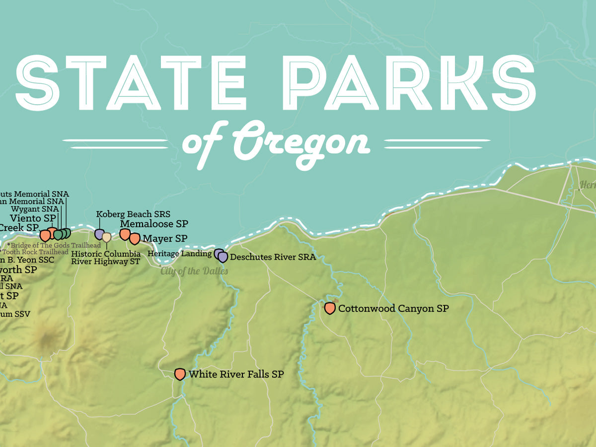 Oregon State Parks Map 18x24 Poster - Best Maps Ever