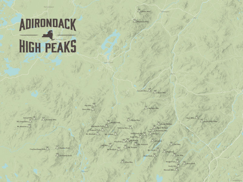 Adirondack High Peaks Map 18x24 Poster Best Maps Ever Reviews On   0466 Adirondack High Peaks Map Poster Sage 01 