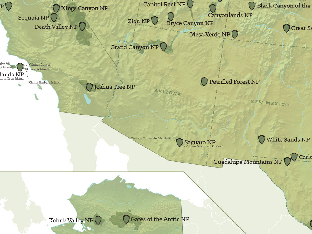 Us National Parks Map 18x24 Poster Best Maps Ever