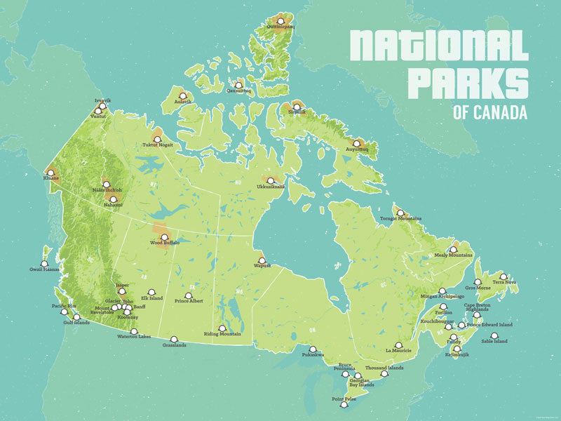0502 Canada National Parks Map Poster Green Aqua 01 1024x1024 ?v=1520455003
