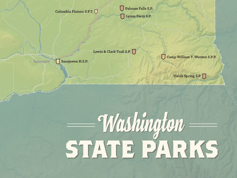 Washington State Parks Map 18x24 Poster - Best Maps Ever