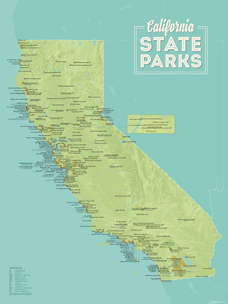 california-state-parks-map-18x24-poster-best-maps-ever