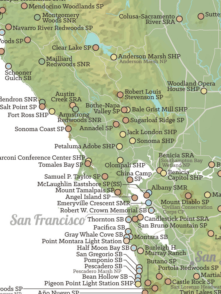 California State Parks Map 18x24 Poster - Best Maps Ever
