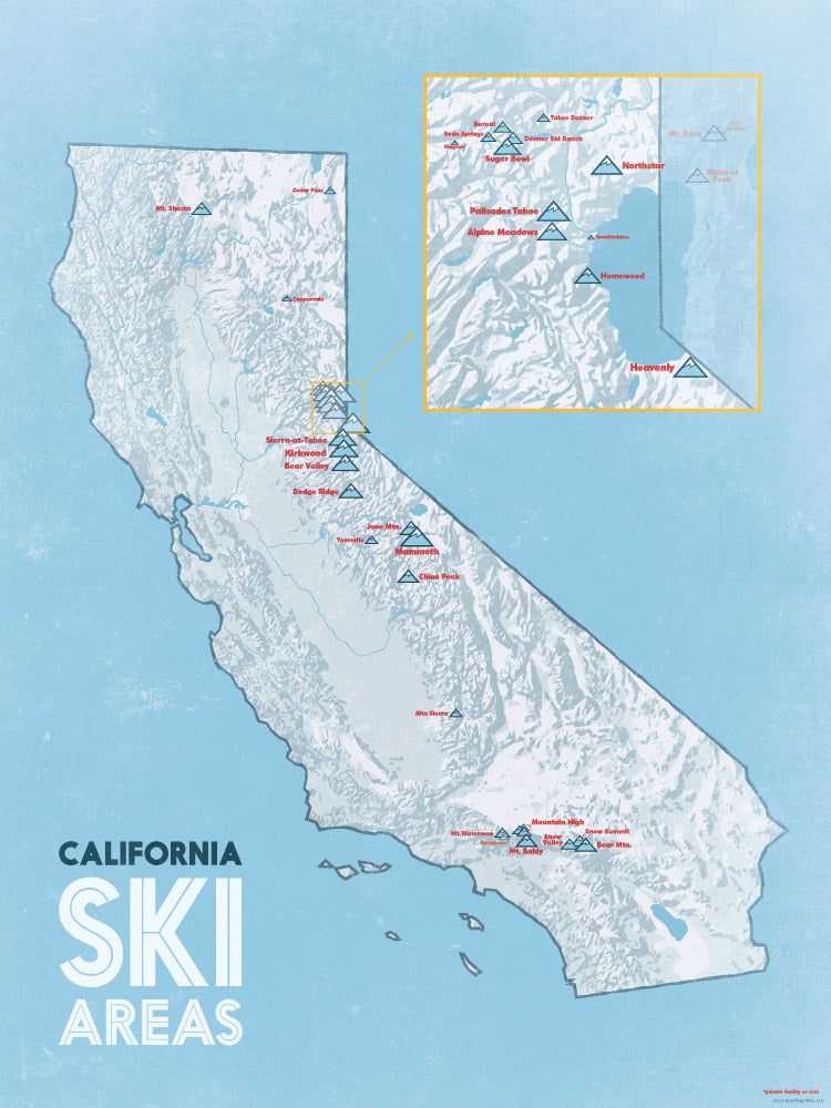 ski resort in california map California Ski Resorts Poster Map Best Maps Ever ski resort in california map