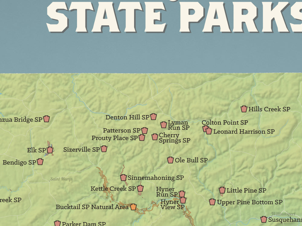 Pennsylvania State Parks Map 18x24 Poster Best Maps Ever