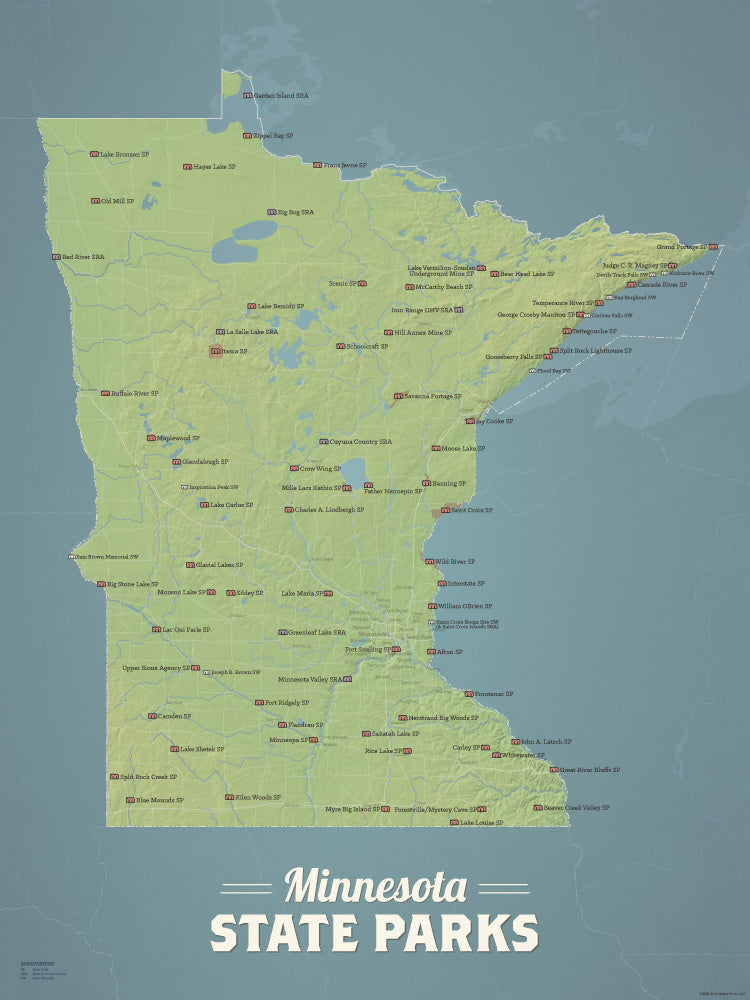 Minnesota State Parks Map 18x24 Poster Best Maps Ever 2418