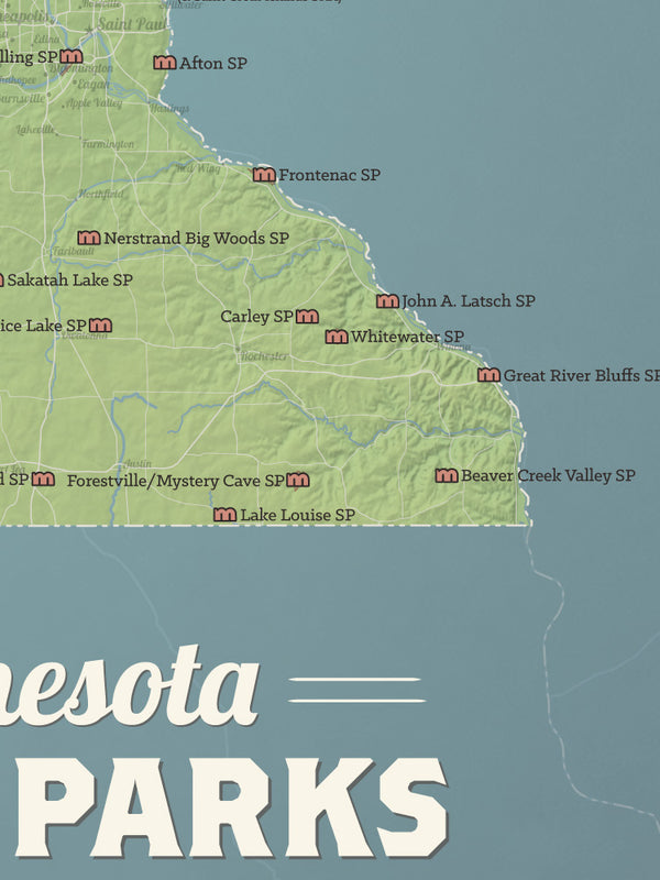 Minnesota State Parks Map 18x24 Poster - Best Maps Ever